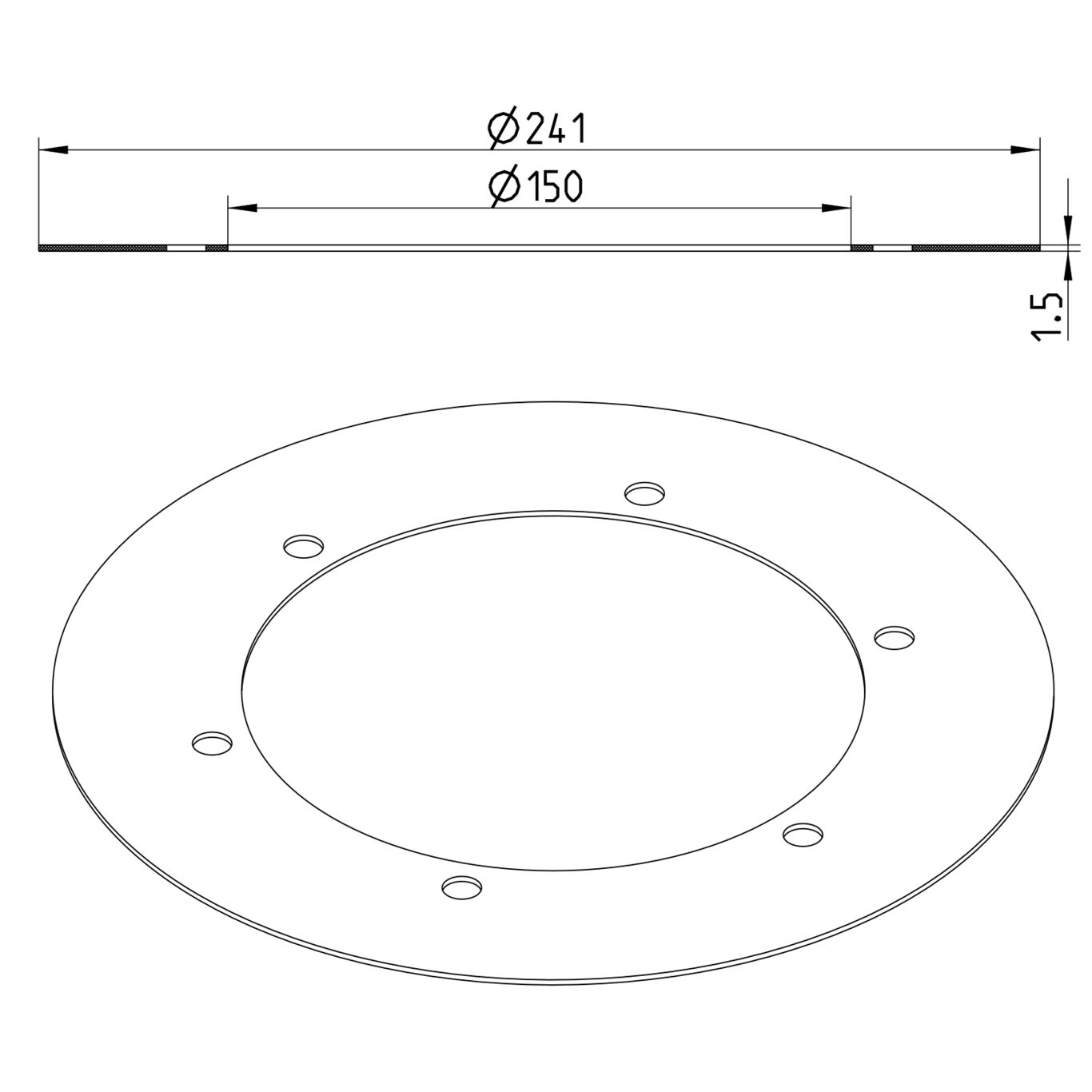 Line drawing of an other product from the series Sealing ring-Drains.